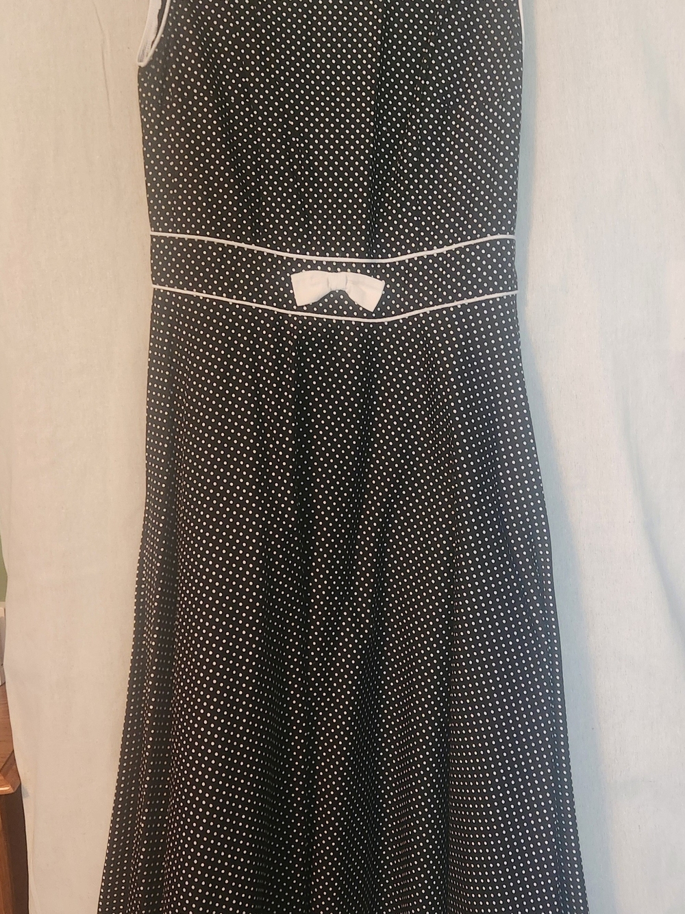 Stop Staring Black and White Polka Dot Fit-and-Flare Dress